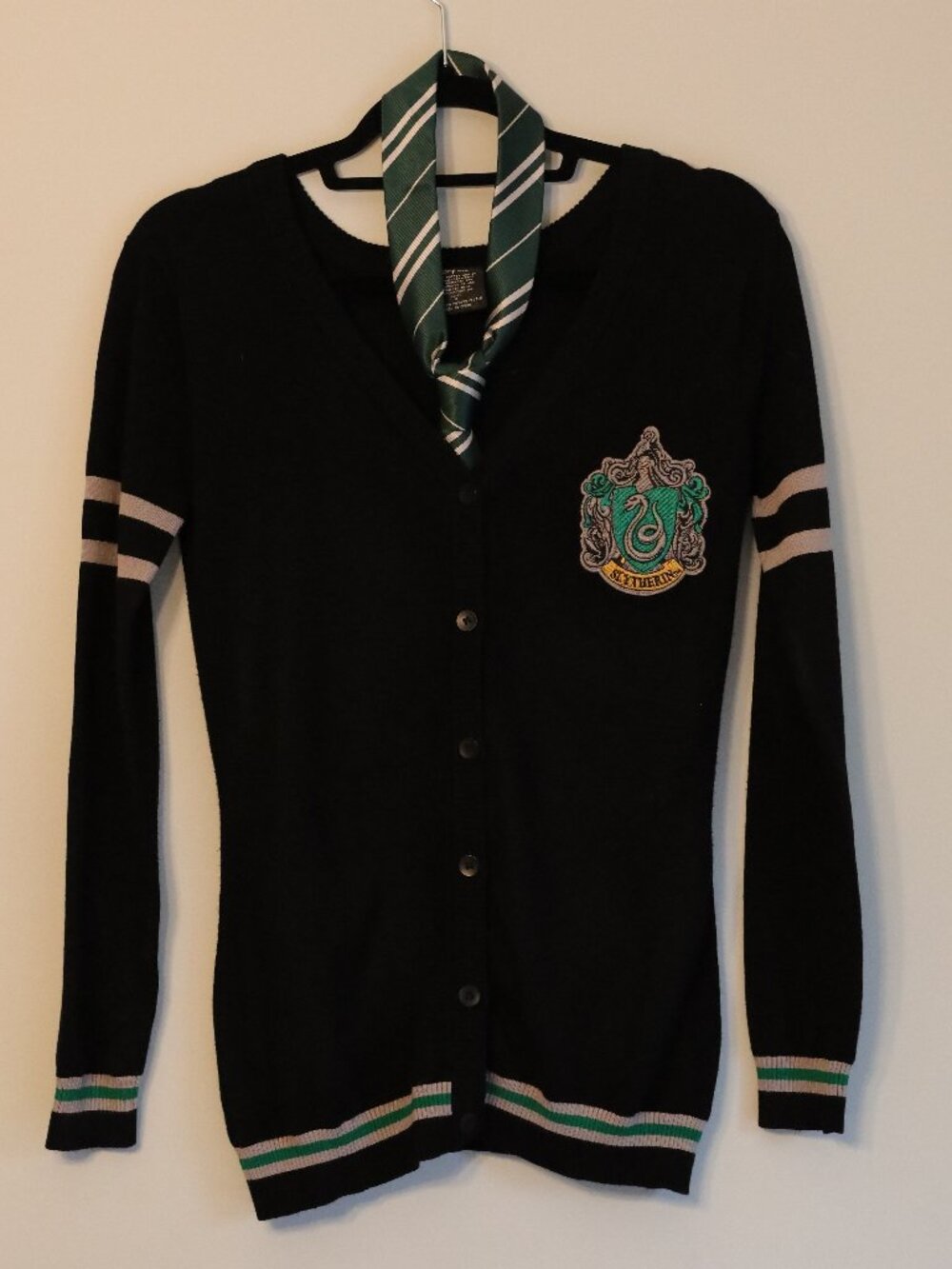 Harry Potter Slytherin Cardigan and Tie Set